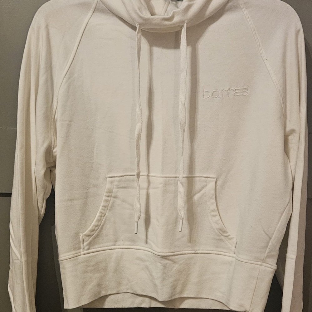Women's White barre3 Hoodie Sweater